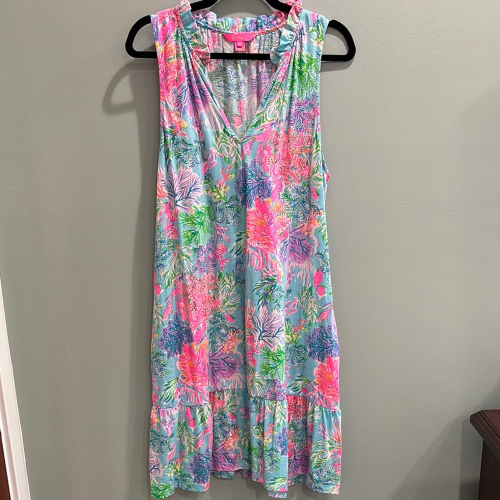 Lilly Pulitzer Floral Midi Dress - Pink, Blue, Green